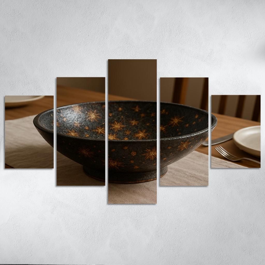 Hand Glazed Stoneware Centerpiece Bowl With Lava Crystalline Glaze home decor