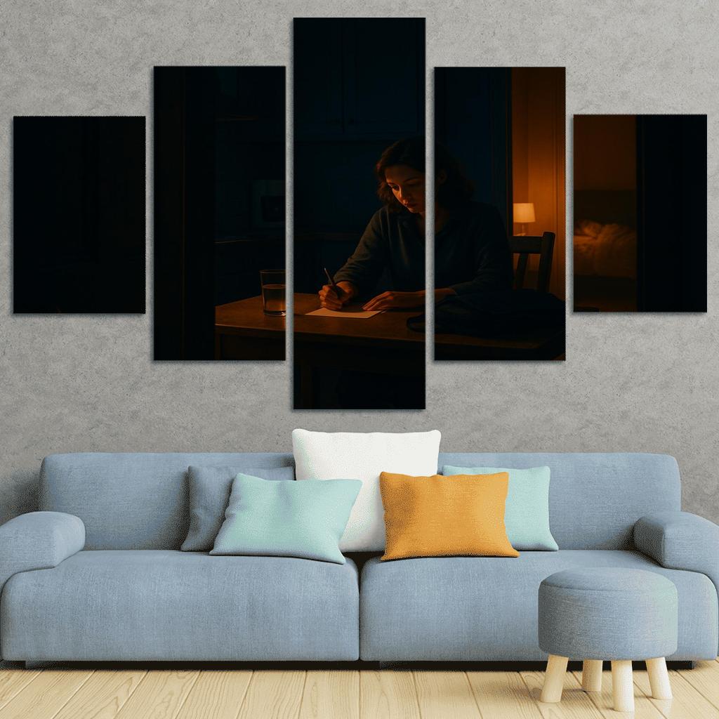 Midnight Kitchen Light The Comfort She Always Left On modern paintings frame