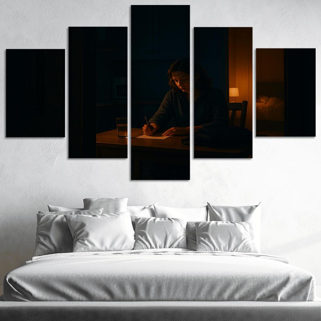 Midnight Kitchen Light The Comfort She Always Left On modern paintings frame