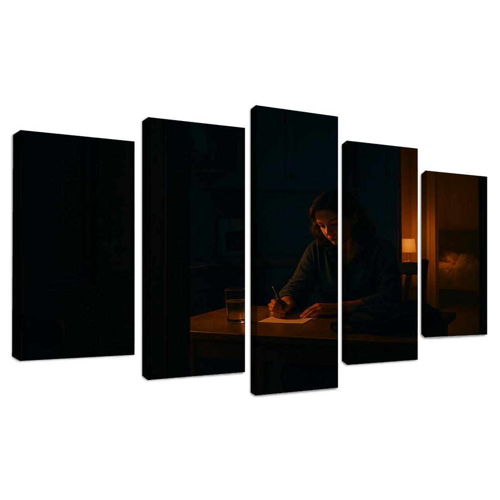 Midnight Kitchen Light The Comfort She Always Left On modern paintings frame