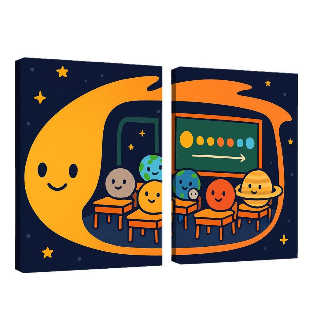Comet Classroom With The Planet Pupils custom paintings frame