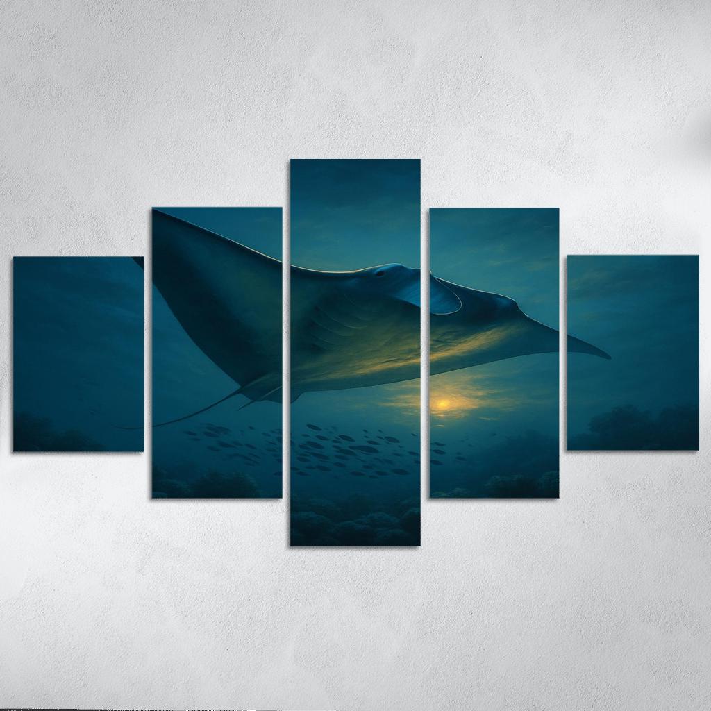The Soaring Manta Ray Of The Twilight Reef home decor