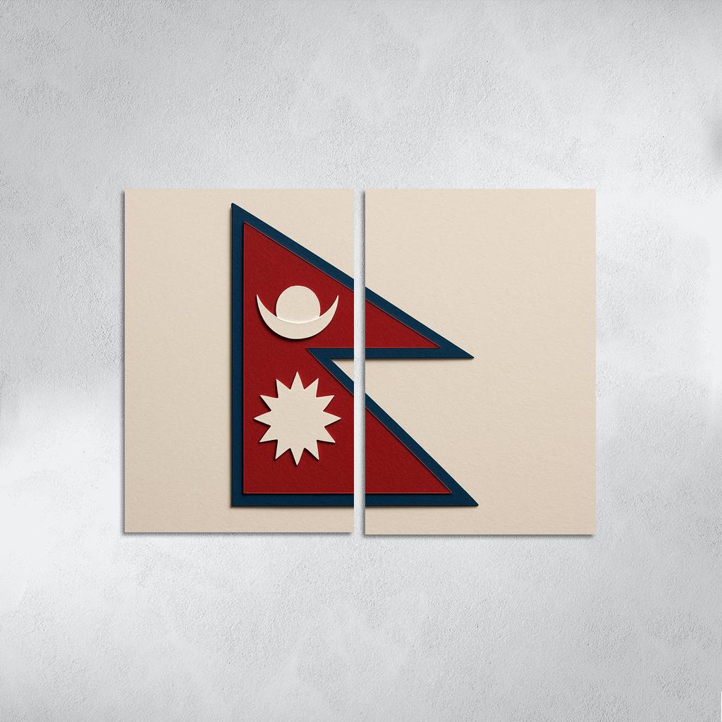 Himalayan Geometry The Flag Of Nepal In Paper Cut Art modern paintings frame