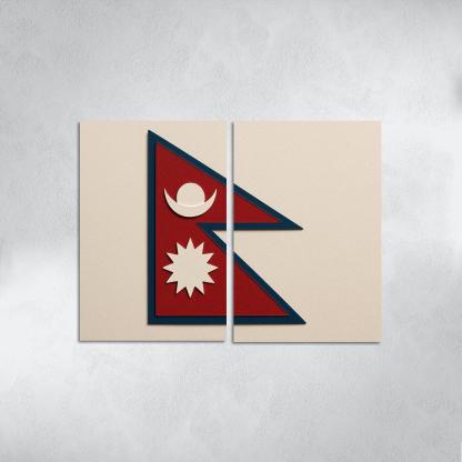 Himalayan Geometry The Flag Of Nepal In Paper Cut Art modern paintings frame