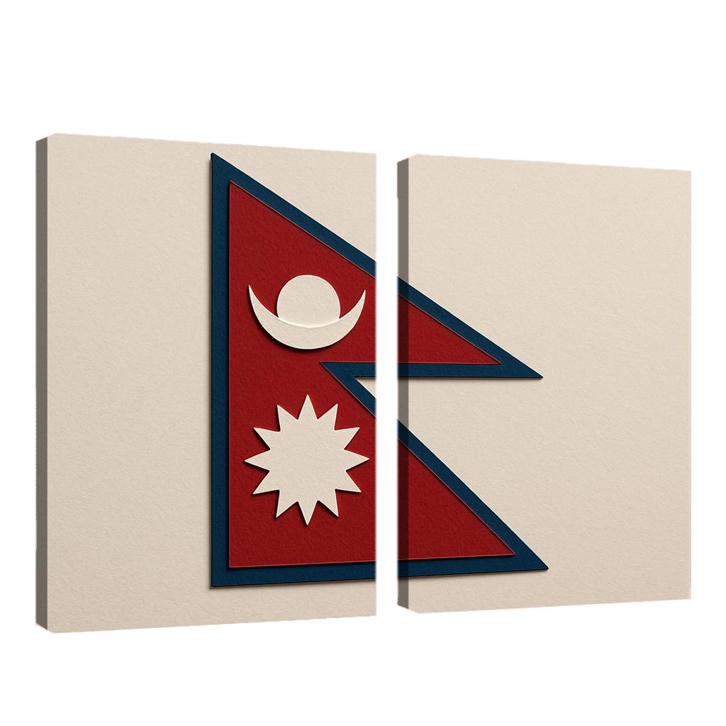 Himalayan Geometry The Flag Of Nepal In Paper Cut Art modern paintings frame
