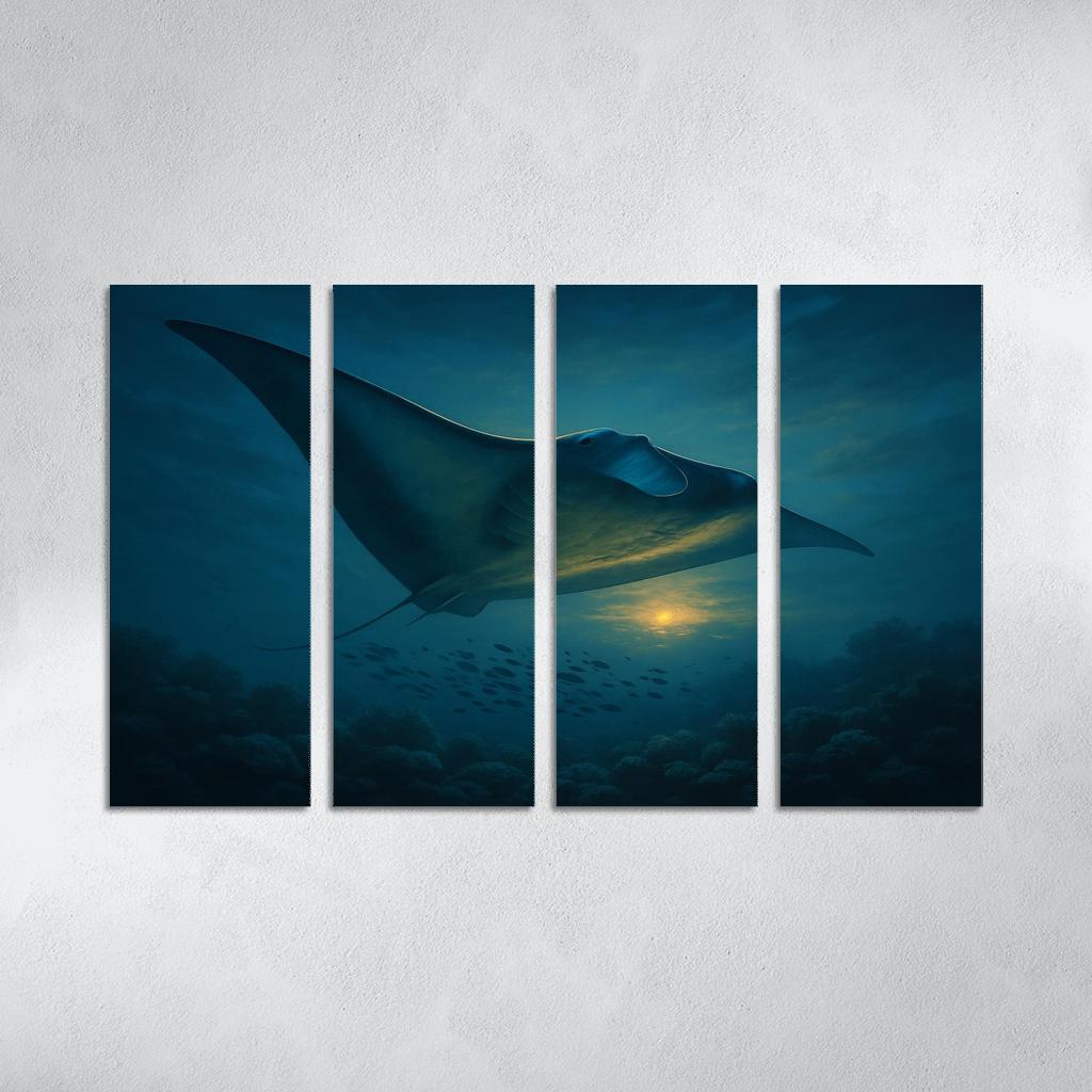 The Soaring Manta Ray Of The Twilight Reef home decor