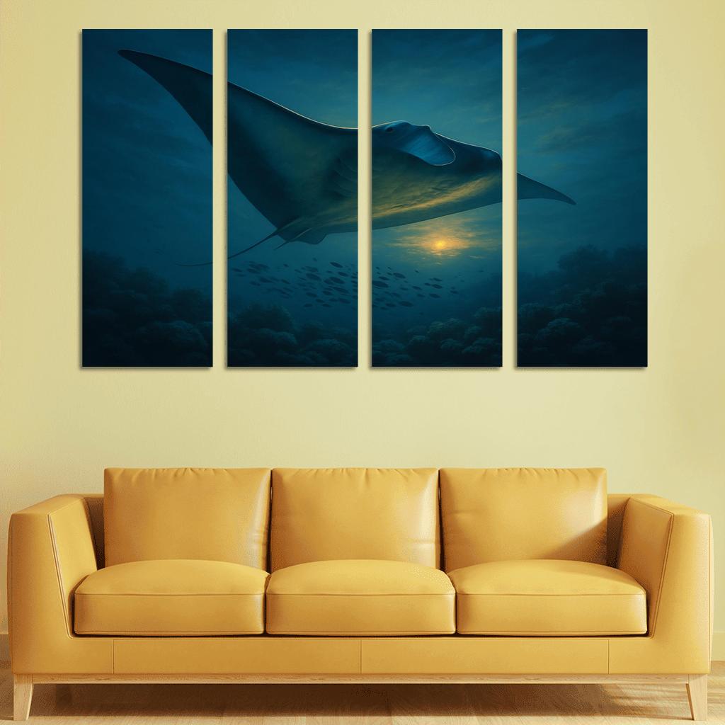 The Soaring Manta Ray Of The Twilight Reef home decor