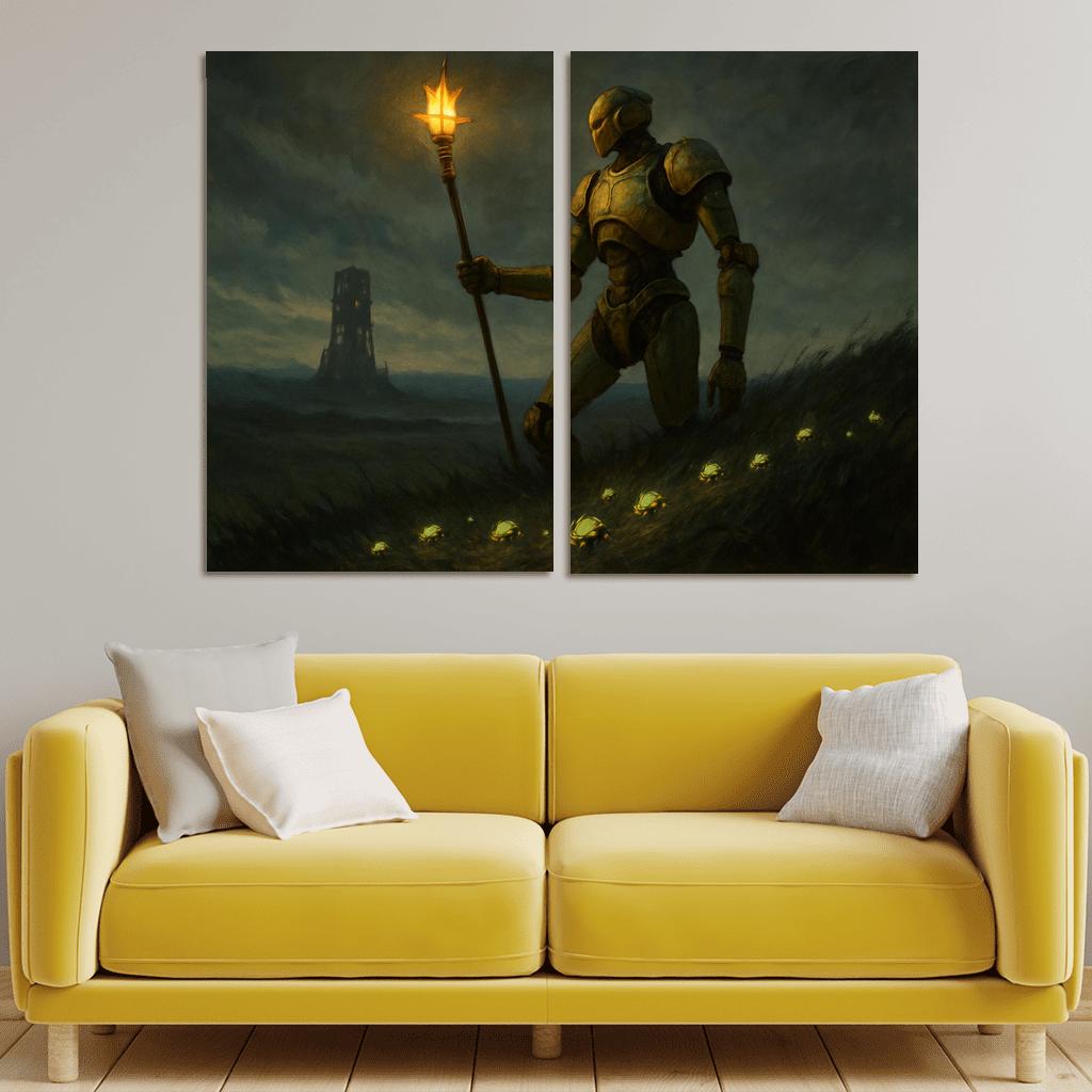 The Thornlight Automaton Shepherd multi-panel paintings