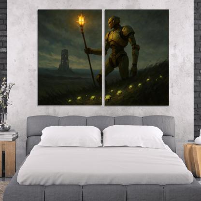 The Thornlight Automaton Shepherd multi-panel paintings