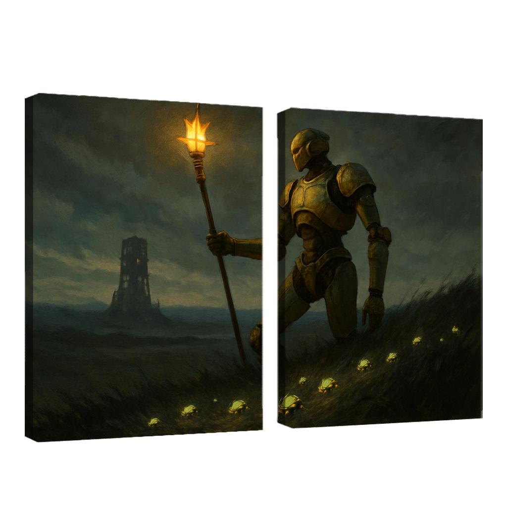 The Thornlight Automaton Shepherd multi-panel paintings