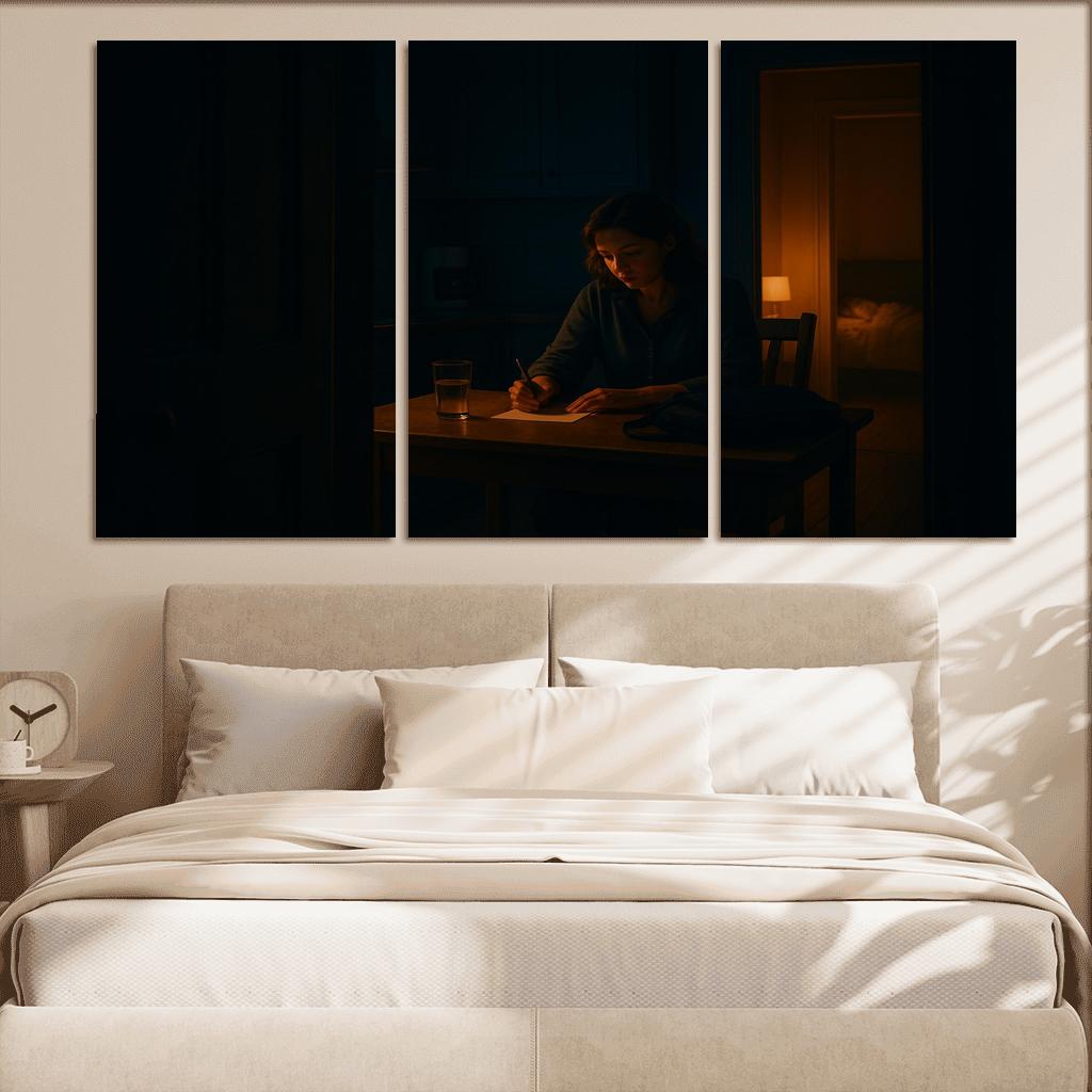 Midnight Kitchen Light The Comfort She Always Left On modern paintings frame
