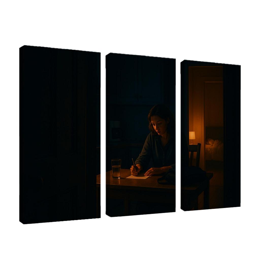Midnight Kitchen Light The Comfort She Always Left On modern paintings frame