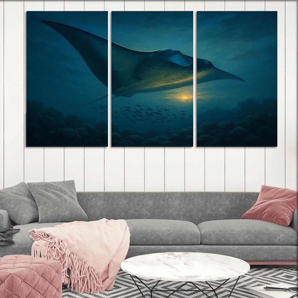 The Soaring Manta Ray Of The Twilight Reef home decor