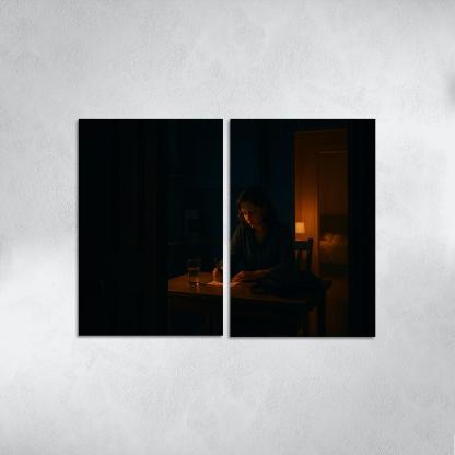 Midnight Kitchen Light The Comfort She Always Left On modern paintings frame