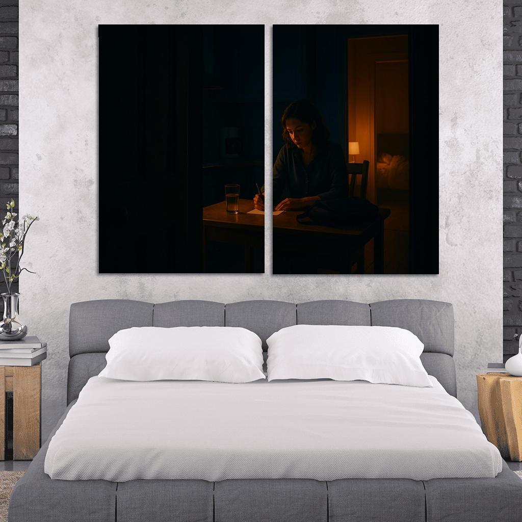 Midnight Kitchen Light The Comfort She Always Left On modern paintings frame