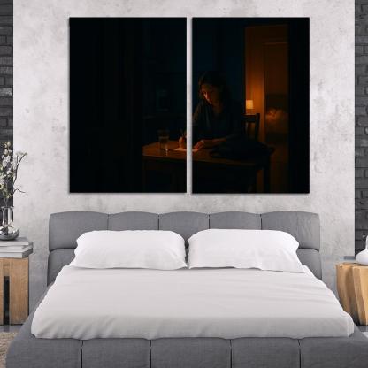 Midnight Kitchen Light The Comfort She Always Left On modern paintings frame