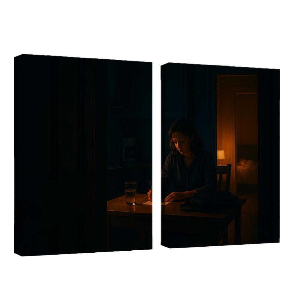 Midnight Kitchen Light The Comfort She Always Left On modern paintings frame