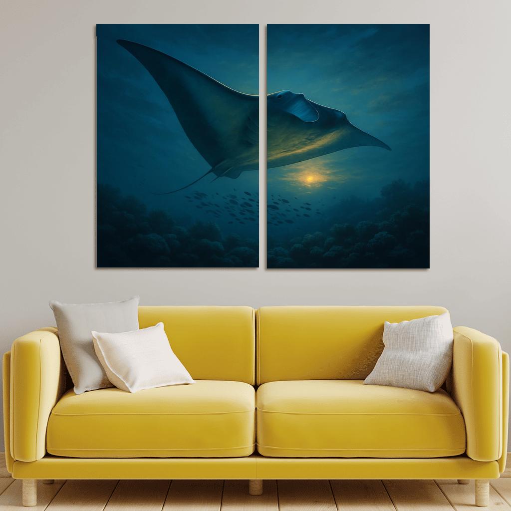 The Soaring Manta Ray Of The Twilight Reef home decor
