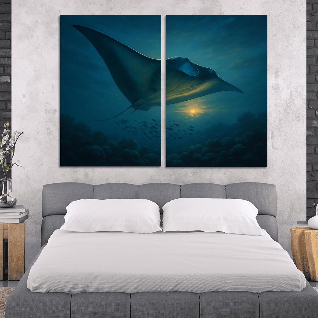 The Soaring Manta Ray Of The Twilight Reef home decor