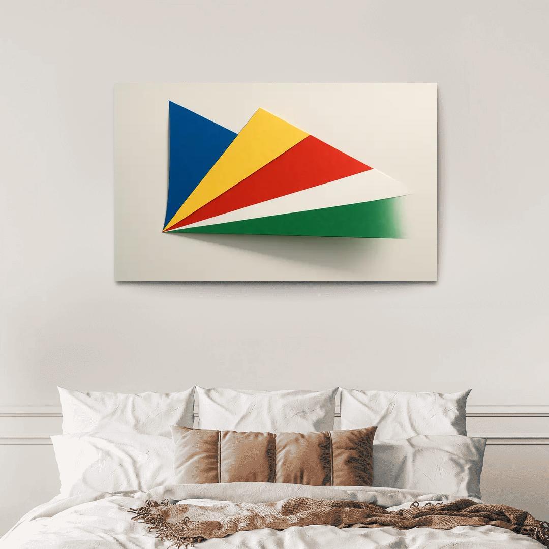 Radiant Diagonal Harmony The Flag Of Seychelles canvas paintings frame