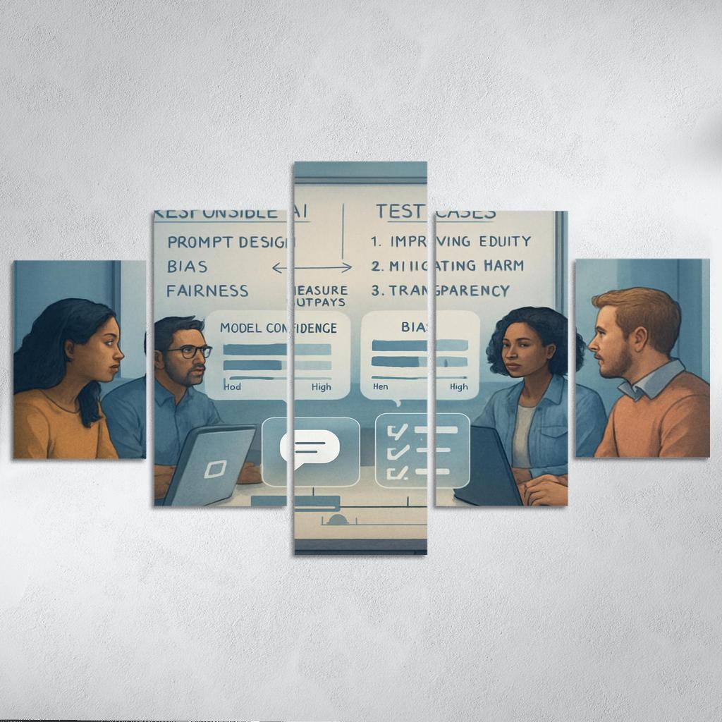 Ethical Prompt Engineering And AI Evaluation multi-panel paintings