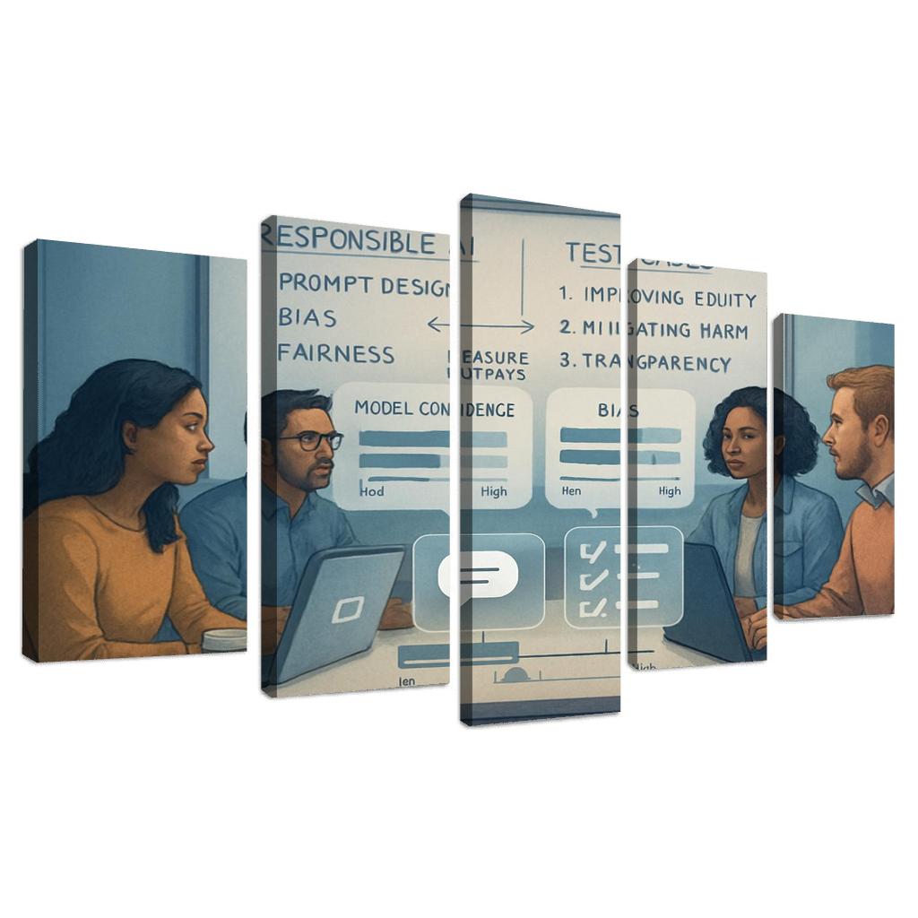 Ethical Prompt Engineering And AI Evaluation multi-panel paintings