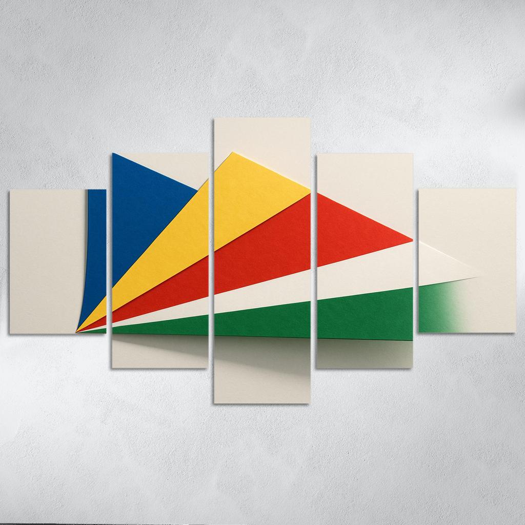 Radiant Diagonal Harmony The Flag Of Seychelles canvas paintings frame