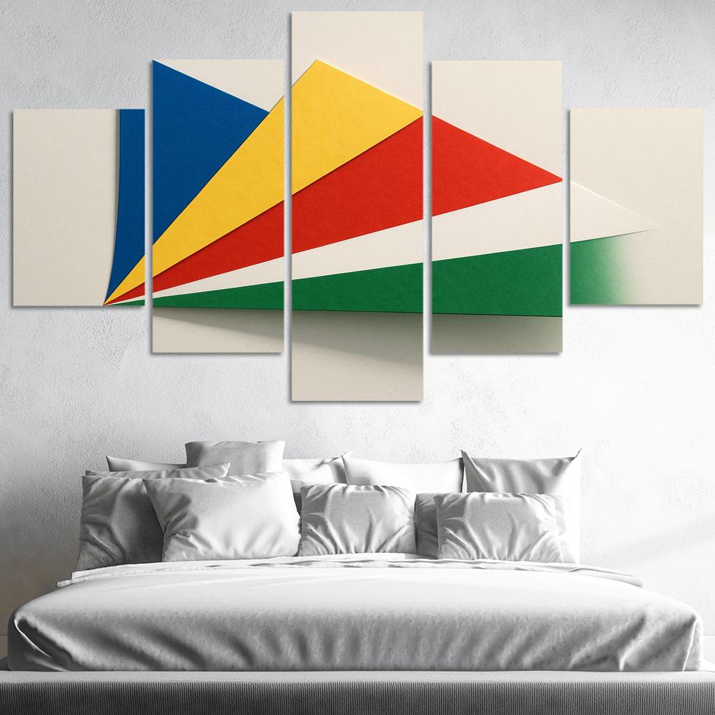 Radiant Diagonal Harmony The Flag Of Seychelles canvas paintings frame