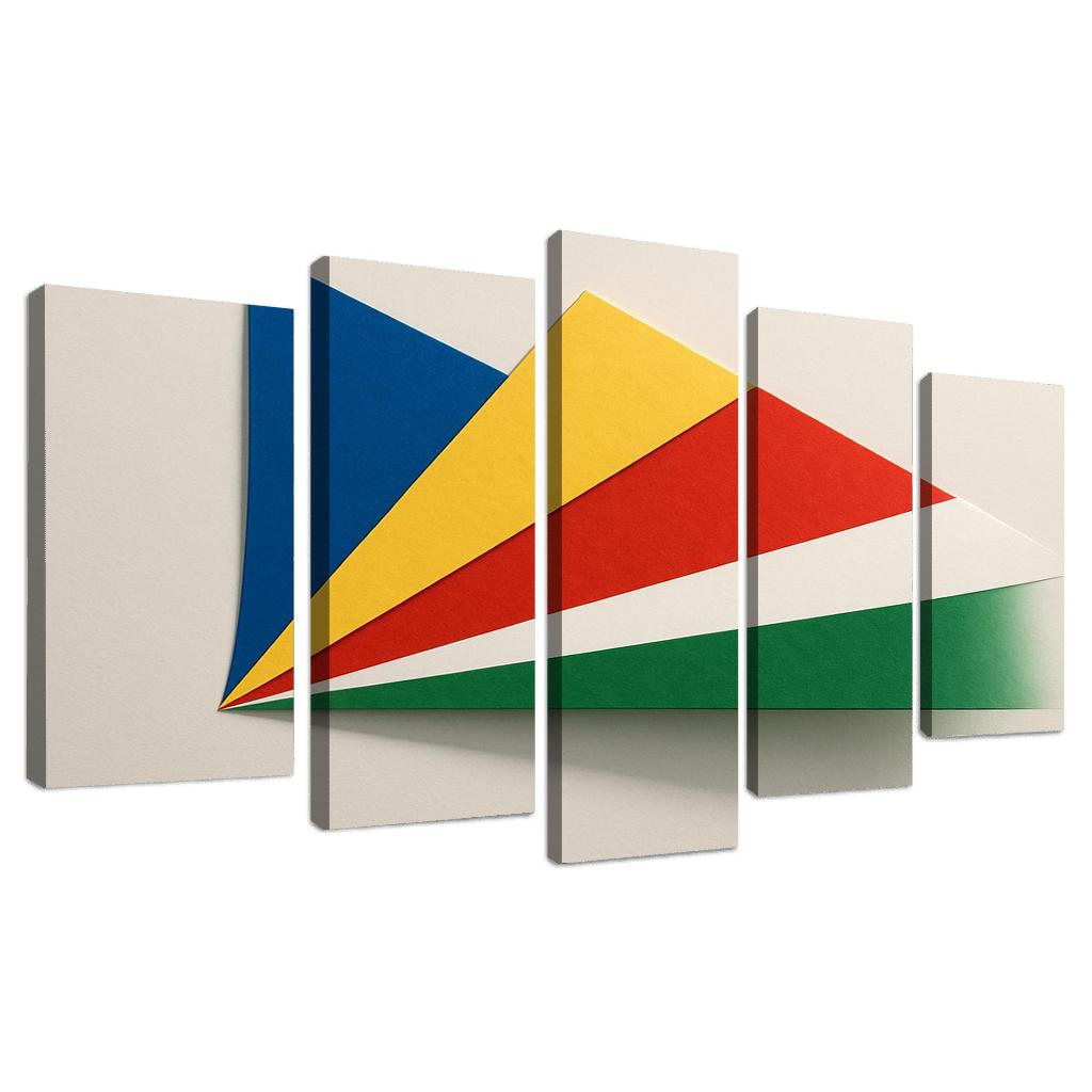 Radiant Diagonal Harmony The Flag Of Seychelles canvas paintings frame