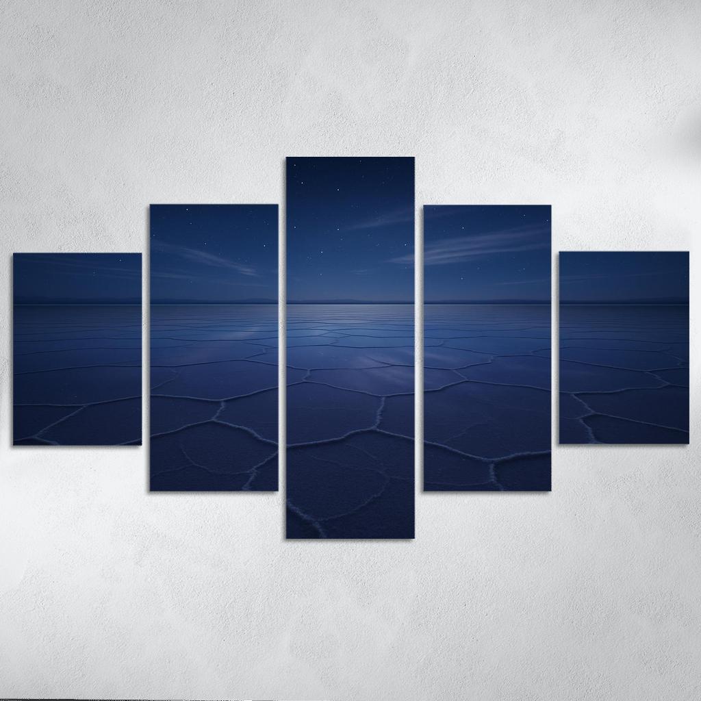 Moonlit Salt Flats Under A Velvet Indigo Sky wall decor