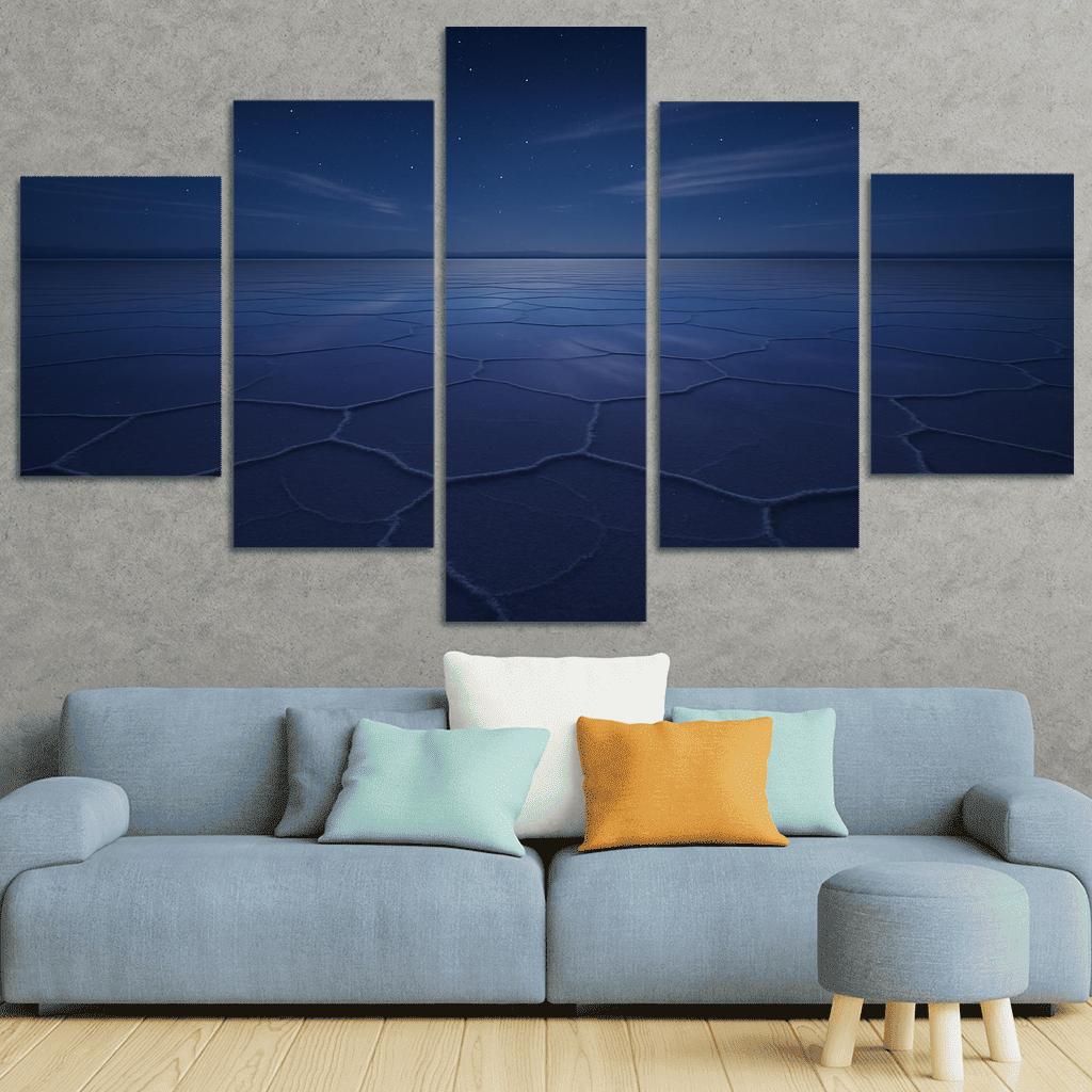 Moonlit Salt Flats Under A Velvet Indigo Sky wall decor