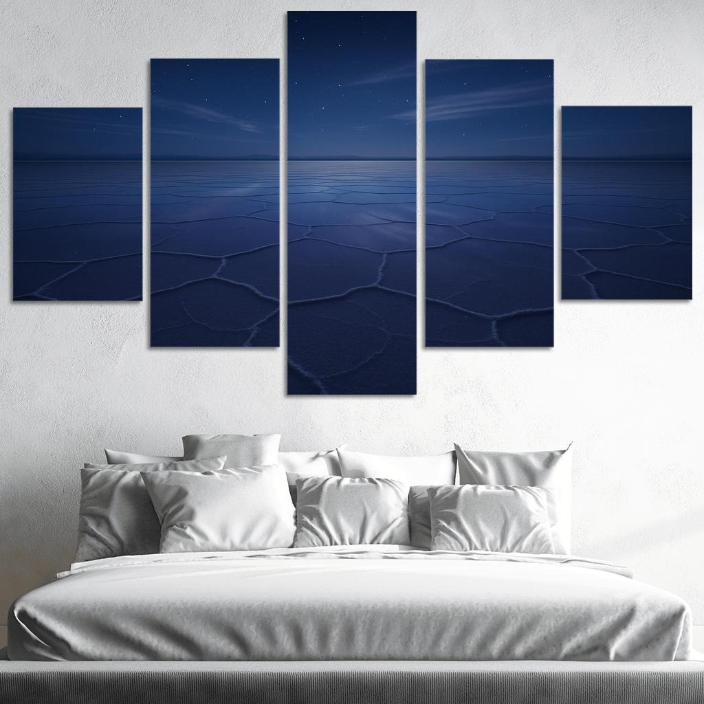 Moonlit Salt Flats Under A Velvet Indigo Sky wall decor