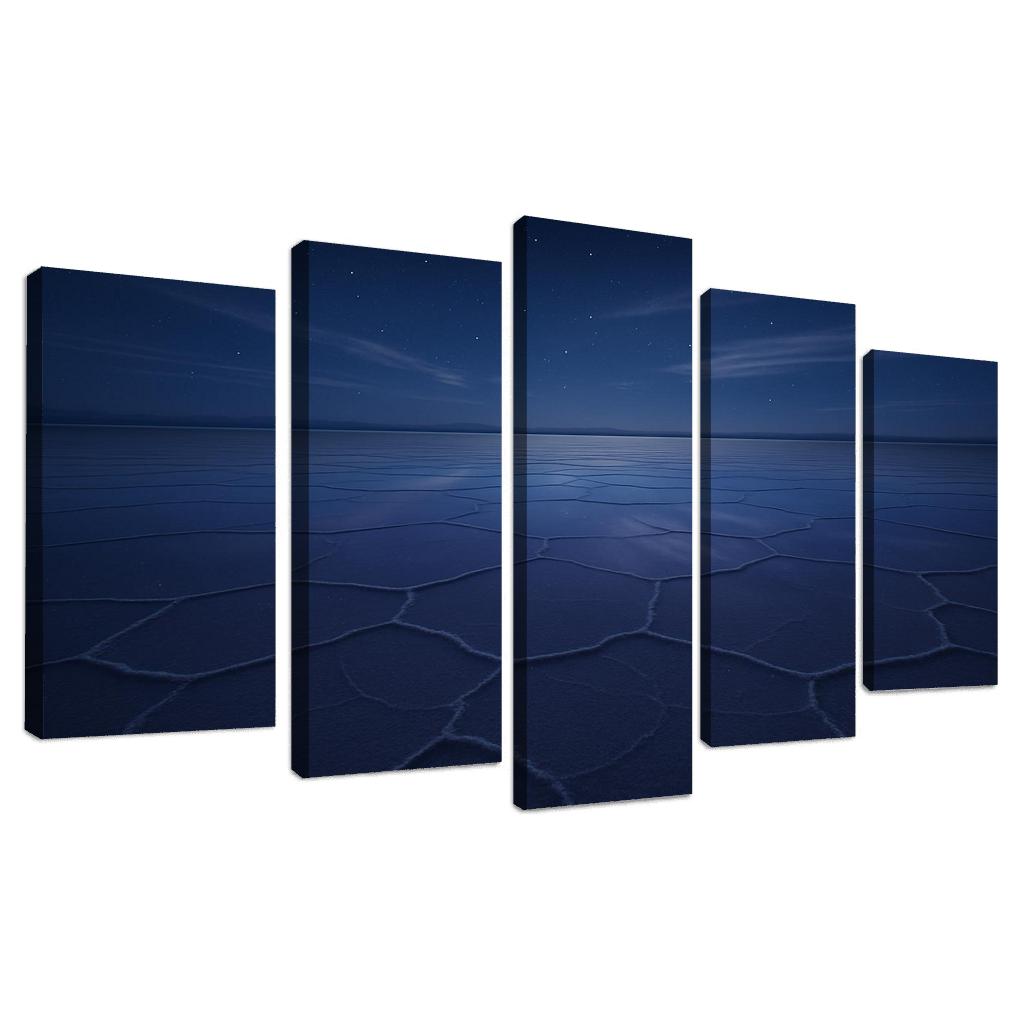 Moonlit Salt Flats Under A Velvet Indigo Sky wall decor