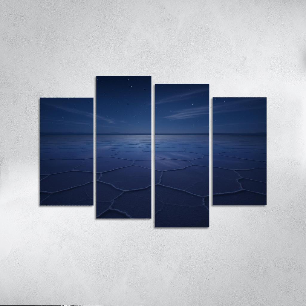 Moonlit Salt Flats Under A Velvet Indigo Sky wall decor