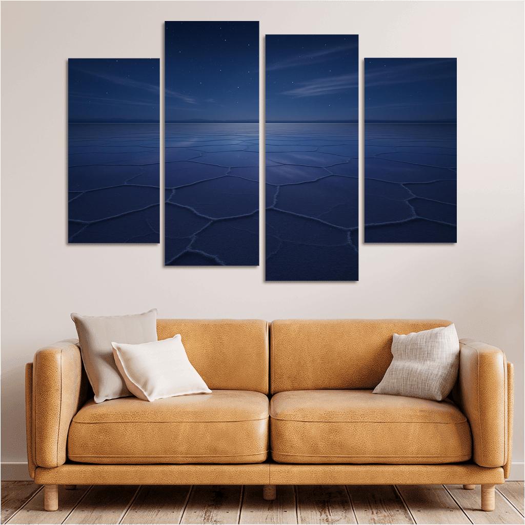 Moonlit Salt Flats Under A Velvet Indigo Sky wall decor
