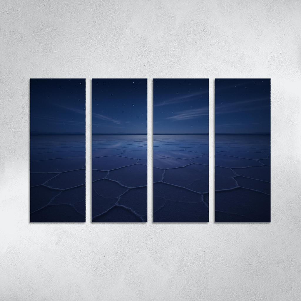 Moonlit Salt Flats Under A Velvet Indigo Sky wall decor