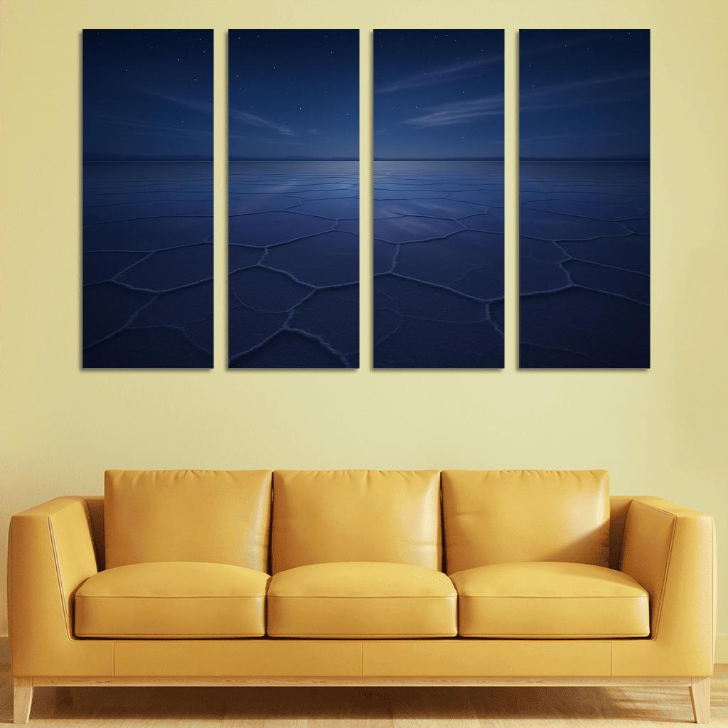 Moonlit Salt Flats Under A Velvet Indigo Sky wall decor