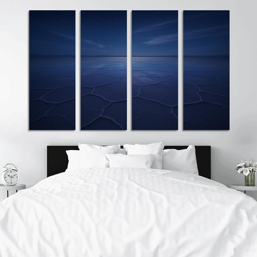 Moonlit Salt Flats Under A Velvet Indigo Sky wall decor