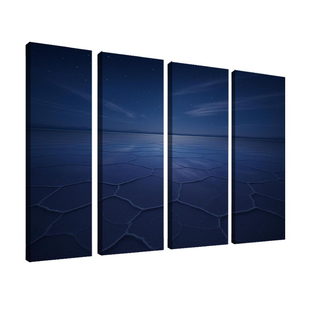 Moonlit Salt Flats Under A Velvet Indigo Sky wall decor