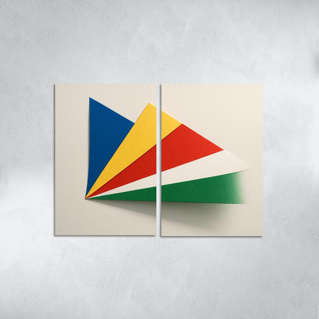 Radiant Diagonal Harmony The Flag Of Seychelles canvas paintings frame