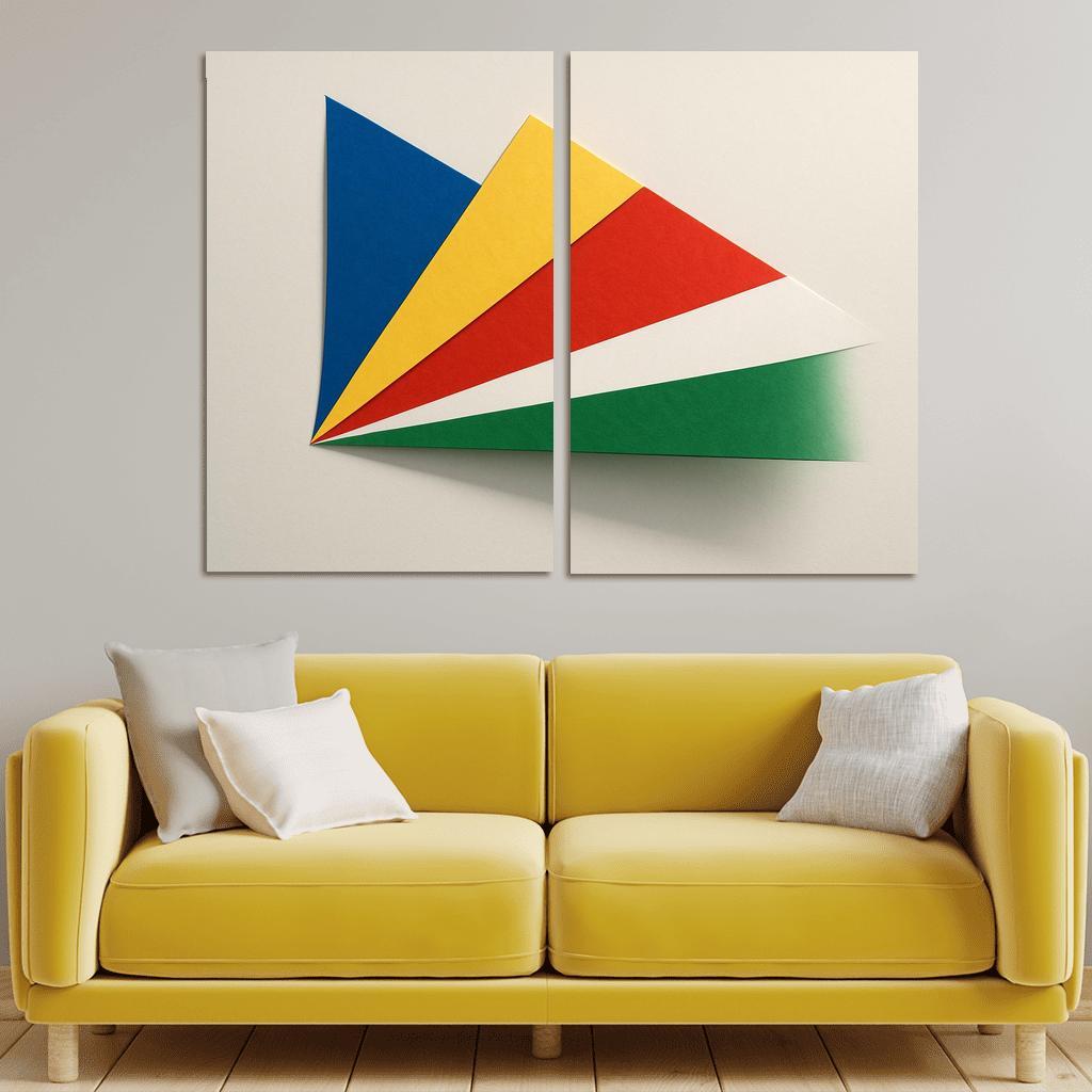 Radiant Diagonal Harmony The Flag Of Seychelles canvas paintings frame