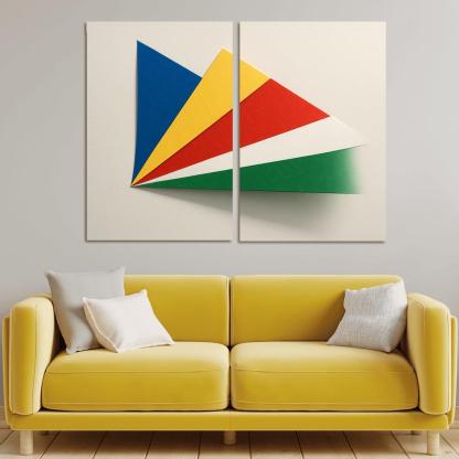 Radiant Diagonal Harmony The Flag Of Seychelles canvas paintings frame