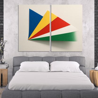 Radiant Diagonal Harmony The Flag Of Seychelles canvas paintings frame