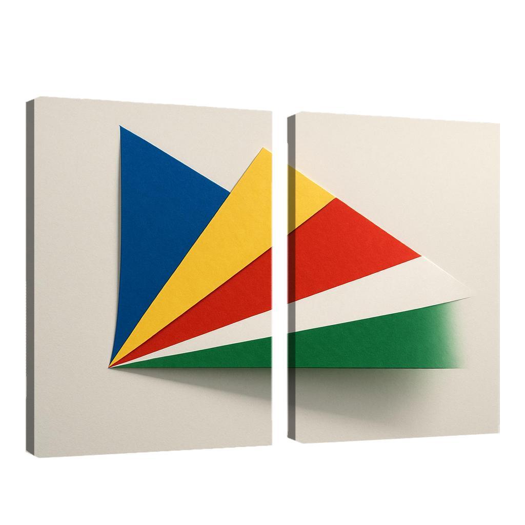 Radiant Diagonal Harmony The Flag Of Seychelles canvas paintings frame