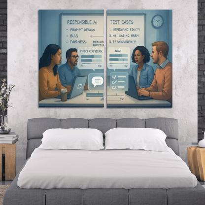 Ethical Prompt Engineering And AI Evaluation multi-panel paintings