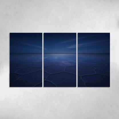 Moonlit Salt Flats Under A Velvet Indigo Sky wall decor