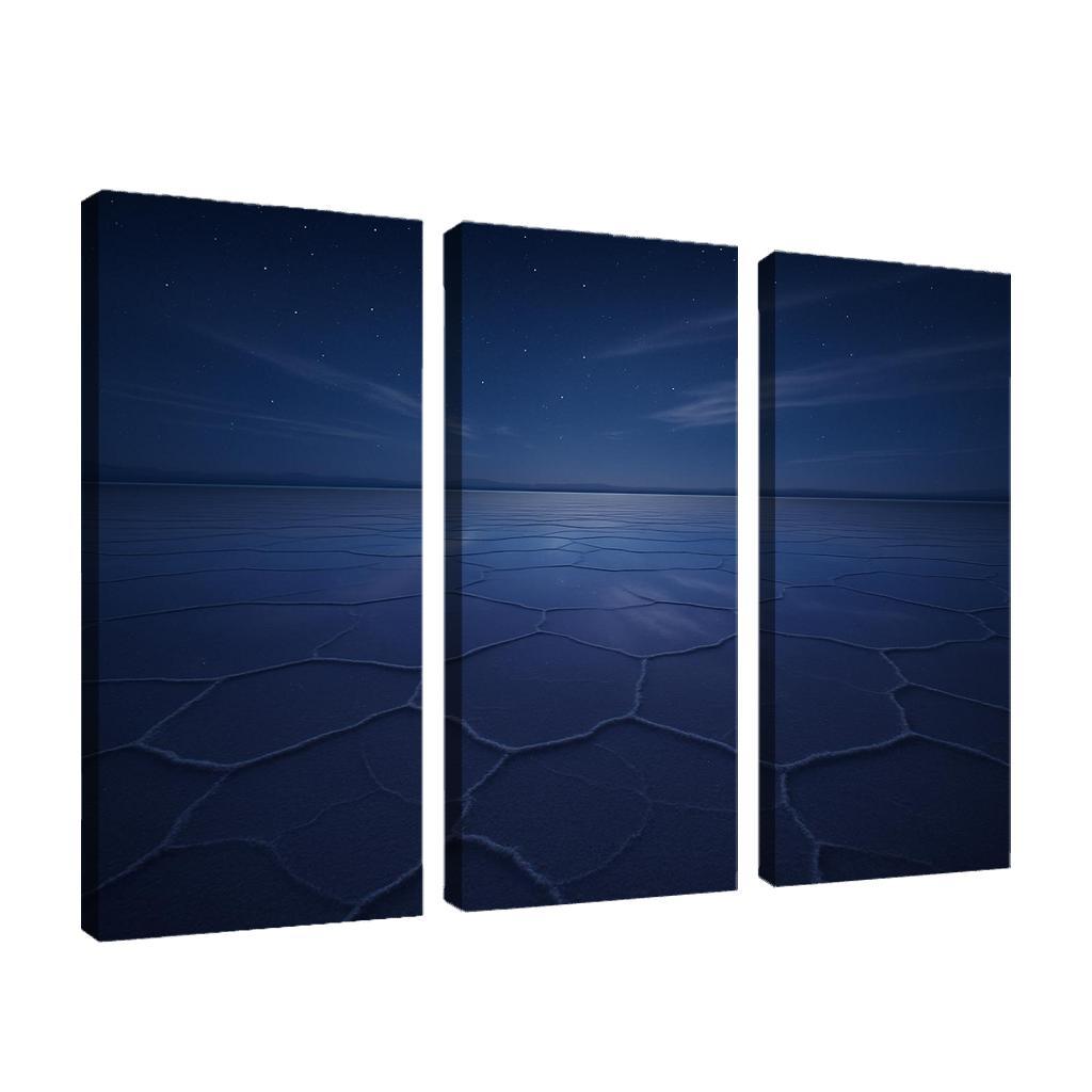 Moonlit Salt Flats Under A Velvet Indigo Sky wall decor
