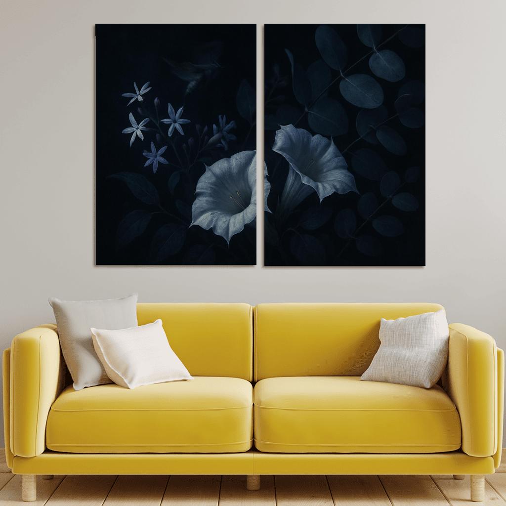 Nocturnal Pollinator Garden Glow canvas paintings frame