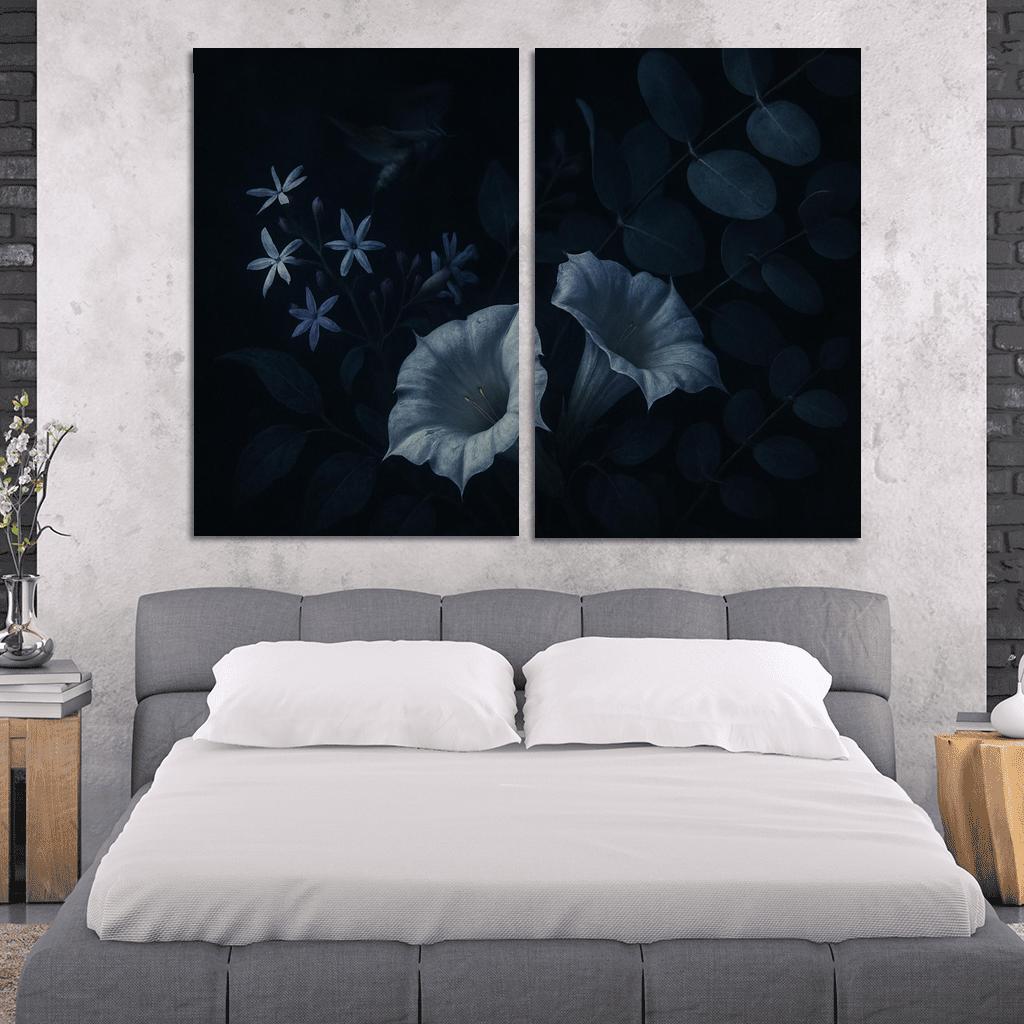 Nocturnal Pollinator Garden Glow canvas paintings frame