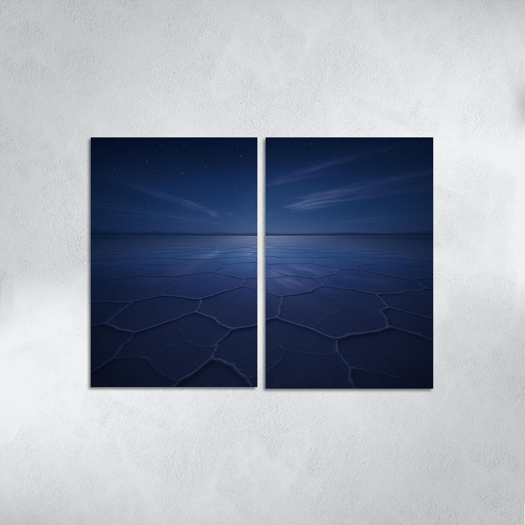 Moonlit Salt Flats Under A Velvet Indigo Sky wall decor